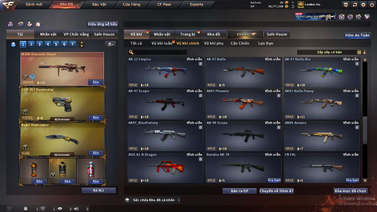 shop acc cf uy tin gia re